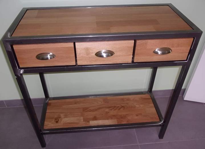 Console en bois et métal Renage